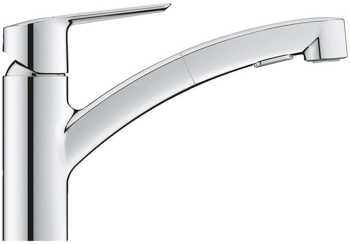 Actual product image Grohe Start QuickFix, kitchen mixer tap, pull-out, swivelling spout, with 2 spray types, chrome