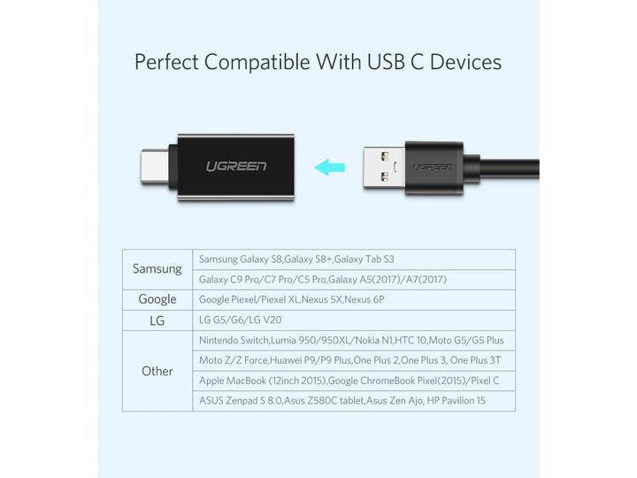 Produktbild Ugreen USB-C 3.1 zu USB-A 3.0 Buchse Adapter (USB Typ-C, USB 3.0, 16 cm)