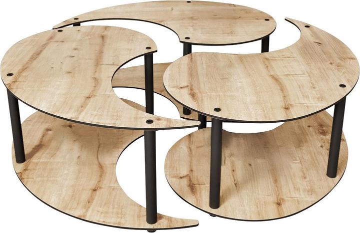 Actual product image Hanah Home Yin Yang Coffee Table 3 Set (70 x 38 x 70 cm)