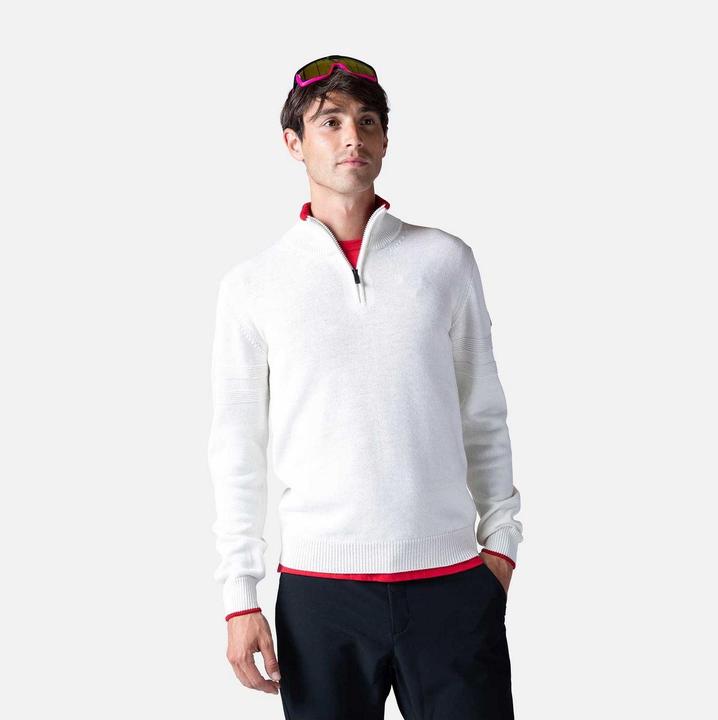 Rossignol Gestreifter Strickpullover mit 1/2-Reissverschluss (XXL)