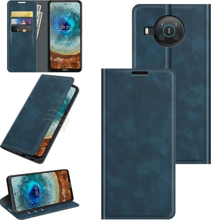 Produktbild Cover-Discount Nokia X20 - Seidige Stand Flip Case Hülle dunkelblau (Nokia X20)
