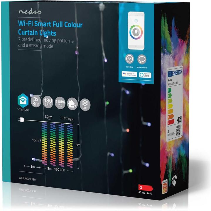 Actual product image Nedis SmartLife Decorative LED | Wi-Fi | RGB | 180 LED's | 3 m | Android™ / IOS (0.20 m)