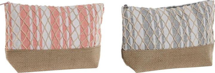 Esprit Reise-Toilettentasche Home Grau Koralle 25 x 7 x 15 cm (2 Stück)