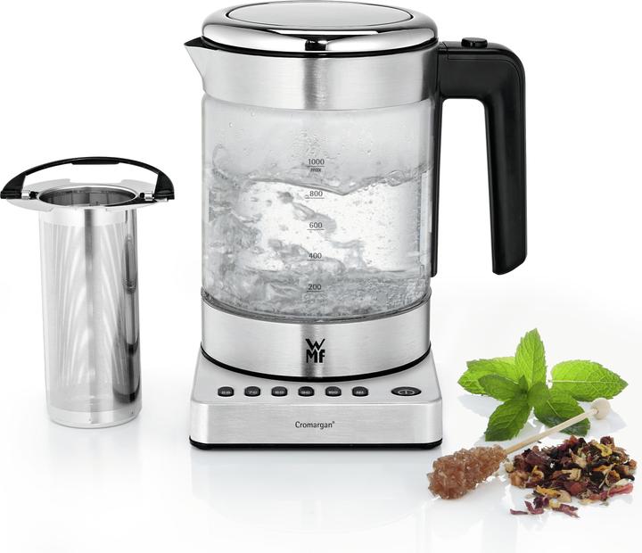 Produktbild WMF Glas Wasserkocher mit Temperaturwahl 1l Teekocher Teesieb Küchenminis 1900W (1 l)