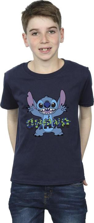 Produktbild Disney Lilo And Stitch Ohana Blue Glitch TShirt Jungen (140, 146)