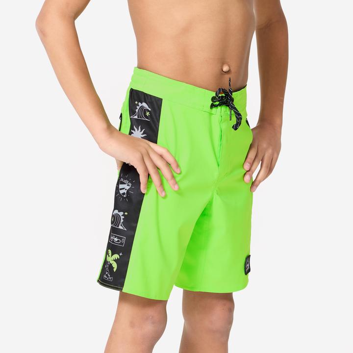 Produktbild Olaian Boardshorts Surfen Jungen 900 Band grün (8, 9, 10)