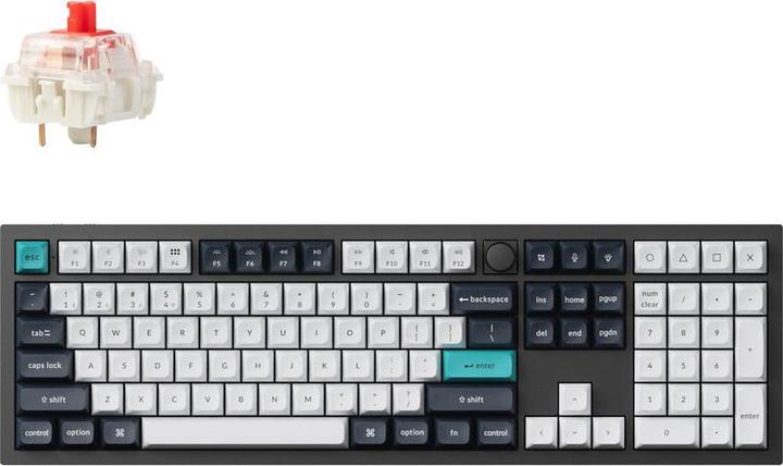 Immagine prodotto Keychron Tastiera meccanica personalizzata Q6 Max QMK/VIA Wireless, manopola completamente assemblata, nero (Cablato, Senza fili)