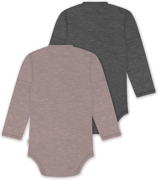 Produktbild Normani 2er Pack Bio Baby-Body Langarm Wickelbody aus Merinowolle für Junge und Mädchen - 9353 (74)