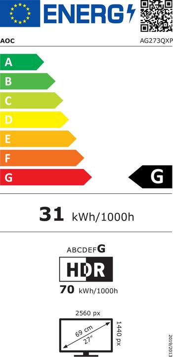 Energie-Label AOC AG273QXP (2560 x 1440 Pixel, 27")