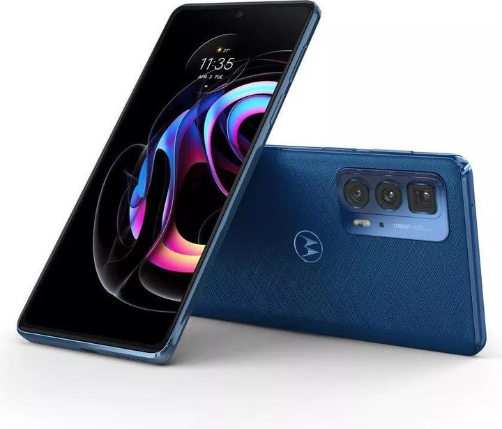 Actual product image Motorola Edge 20 Pro (256 GB, Blue Vegan Leather, 6.70", Dual SIM, 108 Mpx, 5G)