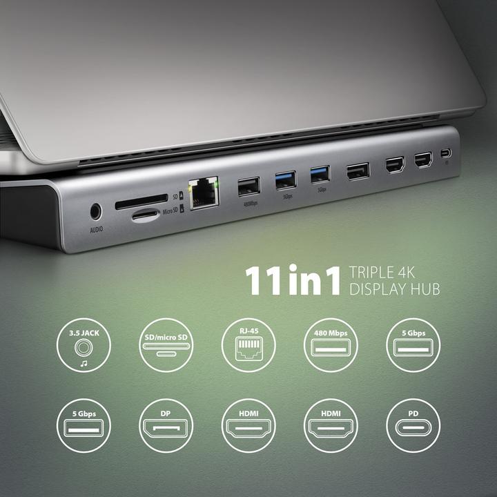 Produktbild Axagon HMC-4KX3 (USB-C, 11 Ports)