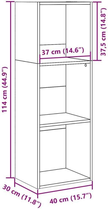 Immagine prodotto VidaXL Bücherregal Standregal Büroregal Aktenregal Aufbewahrungsregal Schwarz (40 x 30 x 114 cm)