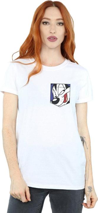 Immagine prodotto Looney Tunes Pepe Le Pew Face Faux Pocket Maglietta Ampia Donna (XL)