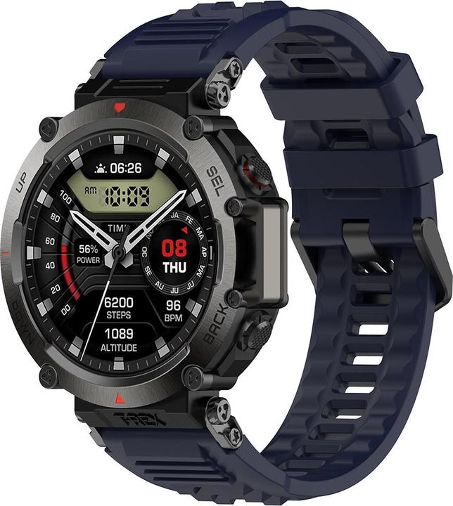 Actual product image Techsuit - Watchband (W067) - Amazfit T-Rex Ultra - Navy Blue (TPU, Silicone)