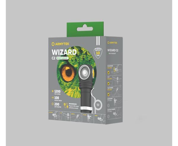 Immagine prodotto ArmyTek Wizard C2 v4 Magnet USB+18650 / LH351D Bianco / 1200 lm / TIR 70°:120° / 1x18650 (11.20 cm, 1200 lm)
