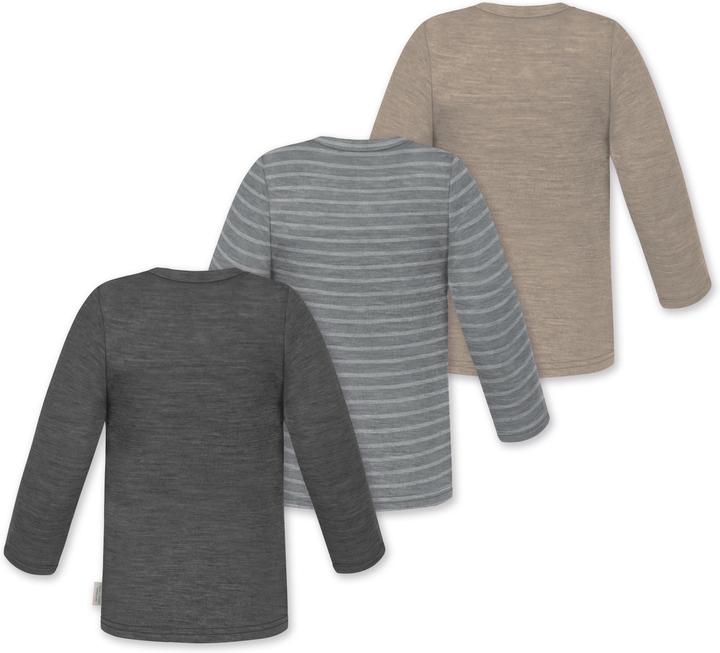 Actual product image Normani 3-pack baby merino longsleeve "Taupo" - 9475 (80)