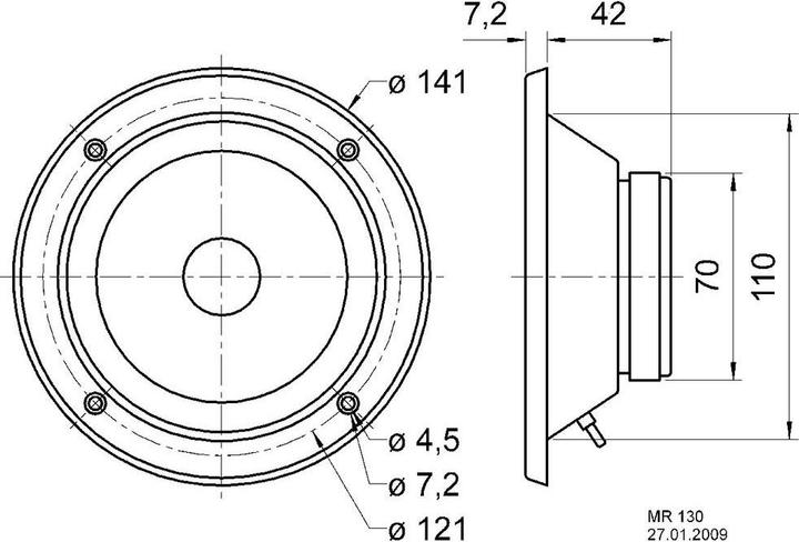 Actual product image Visaton MR 130 Cone midrange driver