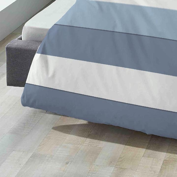 Actual product image Biberna Mako-Satin Bettwäsche Streifen 615210-220 taubenblau (Bedding set, 135x200 cm + 80x80 cm)