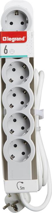 Produktbild Legrand Flache Steckdosenleiste, 6-fach Steckdose (6 x, CEE 7/7, 5 m)