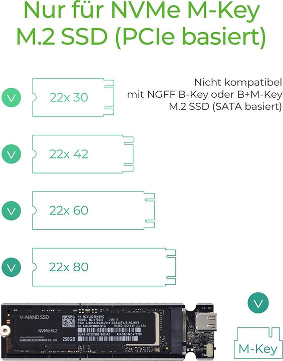 Produktbild Icy Box IB-1817M-C31 (M.2 2230, M.2 2242, M.2 2260, M.2, M.2 2280)