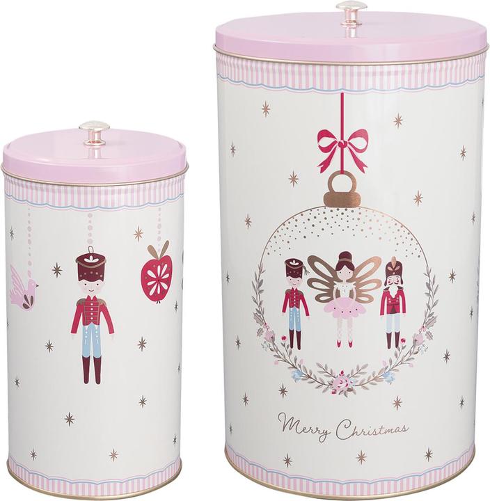 Produktbild Greengate Cindarella Aufbewahrungsbox rund white Set2 (18.5 x 10 cm)