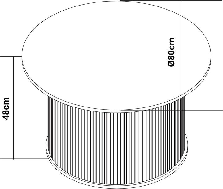 Actual product image En.Casa Couchtisch Ledepid 48xØ80 cm Natur