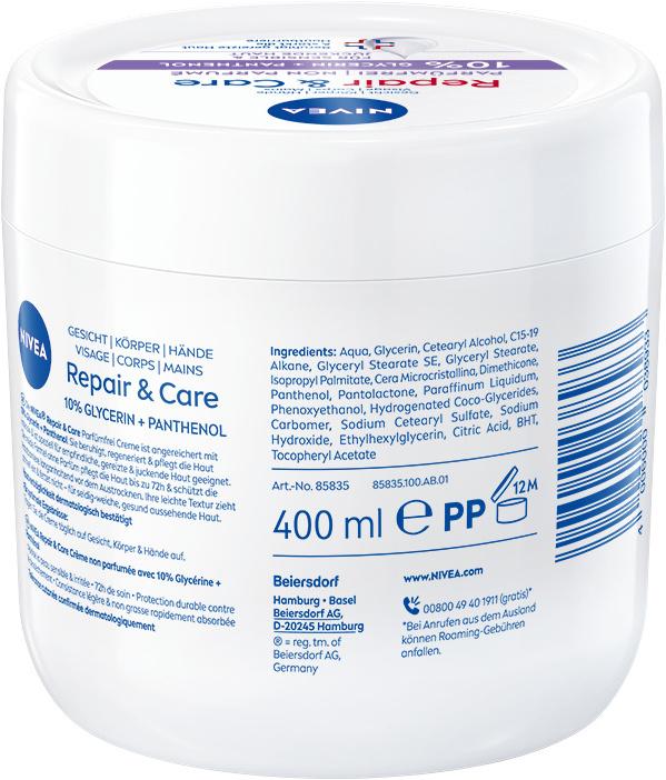 Immagine prodotto NIVEA Riparazione e cura Riparazione sensibile (Latte corpo, 400 ml)