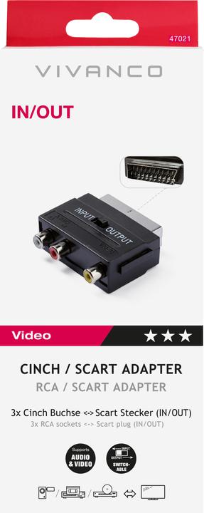 Produktbild Vivanco 3 RCA zu (Scart)