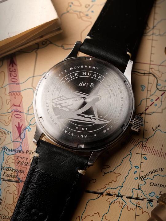Actual product image AVI-8 AV-4101-0A Hawker Hurricane McKellar Dual Time (Pilot watch)