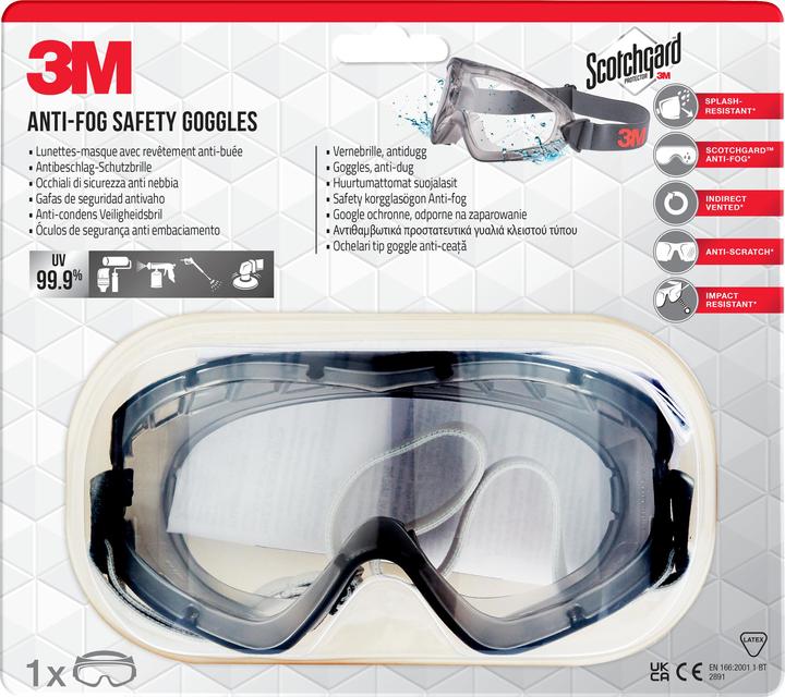3M Scotchgard anti-fog safety goggles