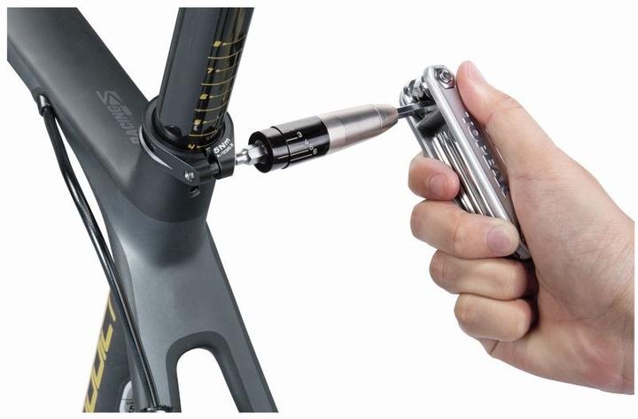 Actual product image Topeak Nano TorqBarX X Wrench 2-6Nm with 5 Tool Bits