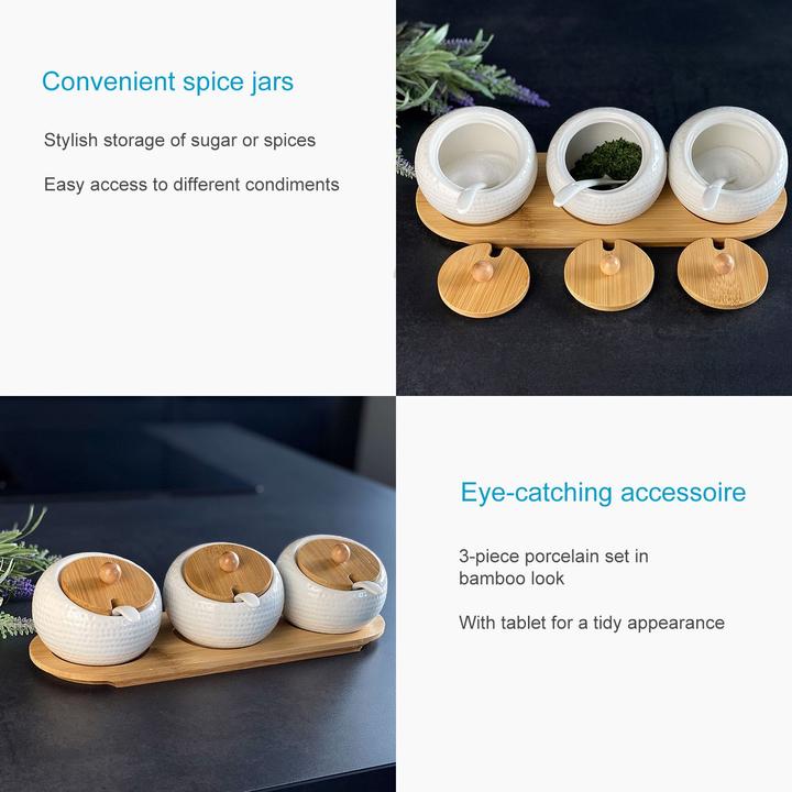 Actual product image Intirilife Set of 3 spice jars, sugar bowl (0.17 l)