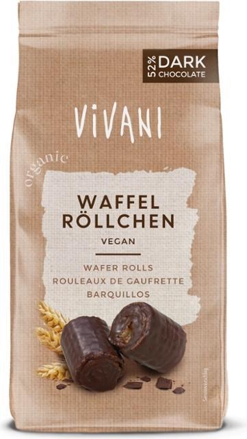 Vivani Dark chocolate vegan wafer rolls (125 g)