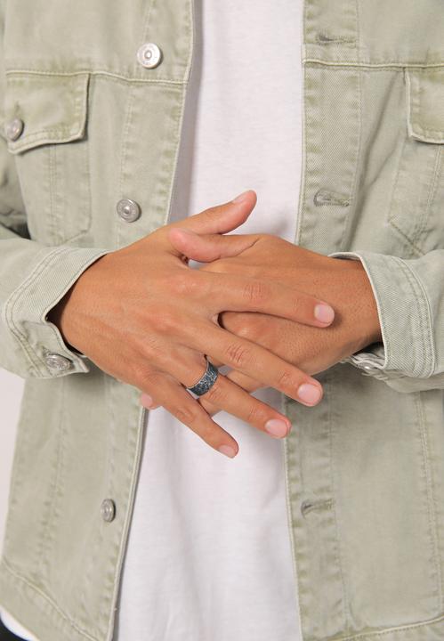Image du produit Kuzzoi Bague Hommes Bandeau Structure Organique 925 Argent (54, Argent 925)