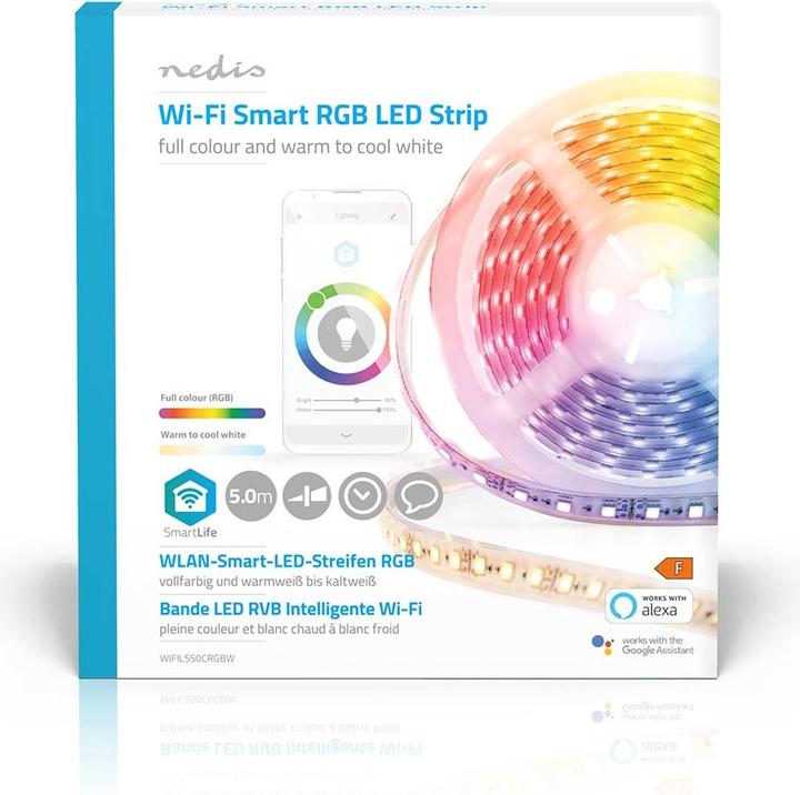 Immagine prodotto Nedis Smartlife a colori (Bianco caldo, Rosso, Bianco freddo, Verde, 500 cm, Interno)