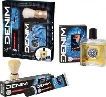Denim Original Shaving Set Aftershave Shaving Cream Shaving Brush (Aftershave Sprühpumpe, 1000 ml)