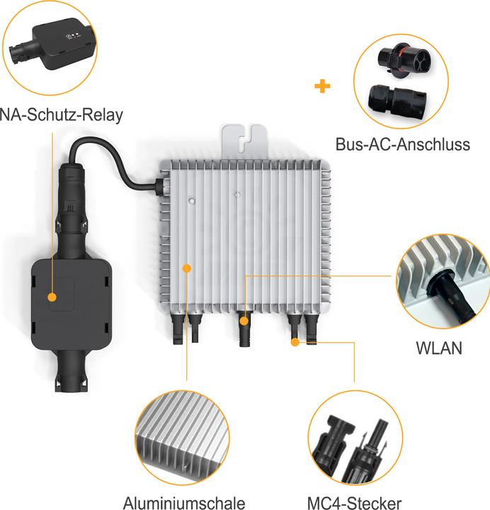 Productafbeelding Deye MI-800W micro-omvormer + kabelbundel