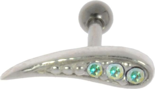 Actual product image Bijouteria Ear piercing (Brass with silver plating, Surgical steel 316L, Crystal)