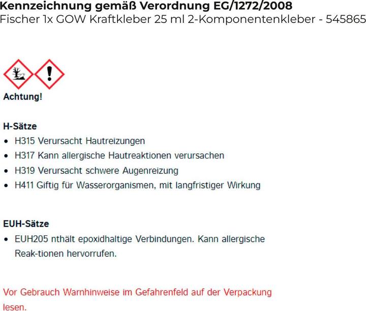 Produktbild Fischer GOW Kraftkleber 25ml (80 g, 25 ml)