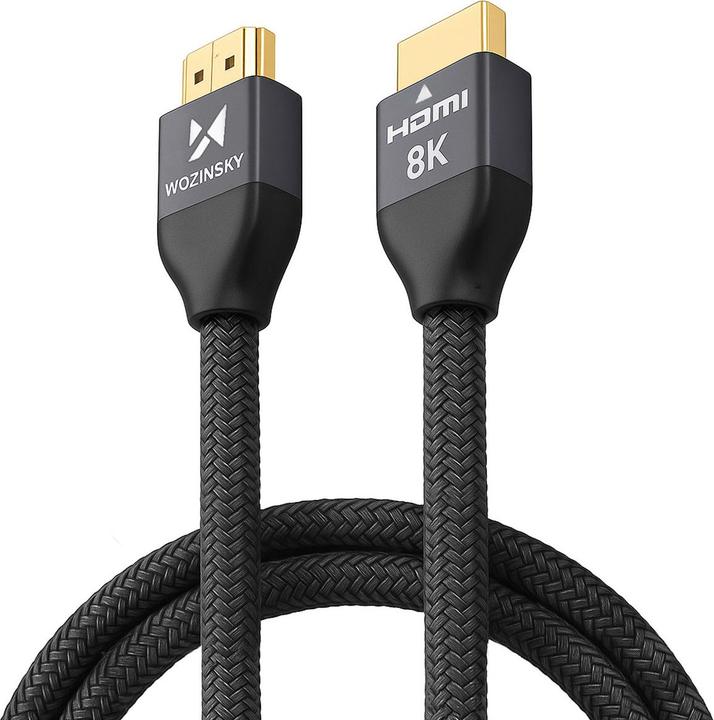 Actual product image Wozinsky HDMI 2.1 8K 60 Hz 48 Gbps / 4K 120 Hz / 2K 144 Hz 2 m silver (WHDMI-20) (2 m, HDMI)