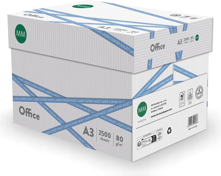 Produktbild Insta360 Kopierpapier Office A3, Weiss, 80 g/m², 50000 Blatt (80 g/m², A3)