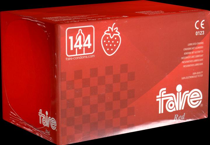 Actual product image Faire Red" 144 plain red condoms in a bulk pack - with strawberry flavouring (144 pcs.)