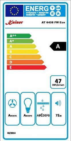 Energy Label Kaiser AT 6438 FW Eco (Wall hood)
