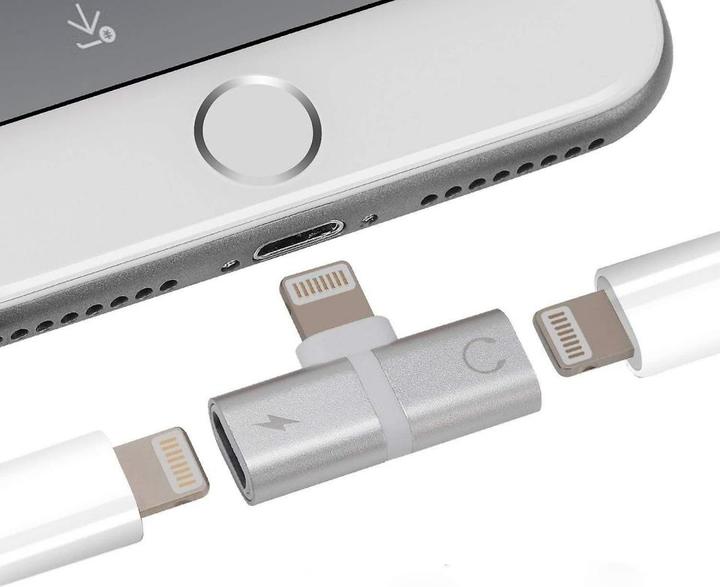Image du produit PowerGuard Adaptateur iPhone Splitter 2 en 1 Double Lightning Audio & Adaptateur de charge (Lightning, Lightning)