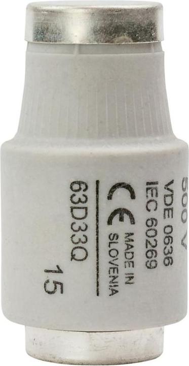Eaton Sicherungseinsatz, Niederspannung, 63 A, AC 500 V, 50 kA, D3, 27 x 16 mm, gR, IEC, superflink 63D33Q (Diazed-Sicherung, 63 A, Flink)
