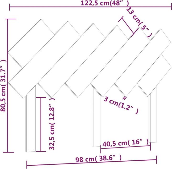 Actual product image VidaXL Ute (122.5 x 3 x 80.5 cm)