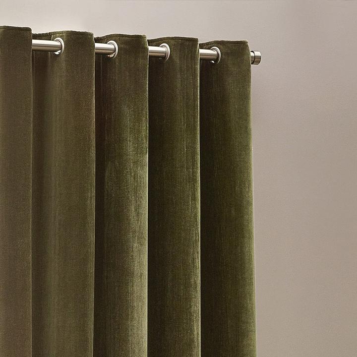 Actual product image Yard Chenille Velvet Eyelet Curtains (168 x 183 cm)