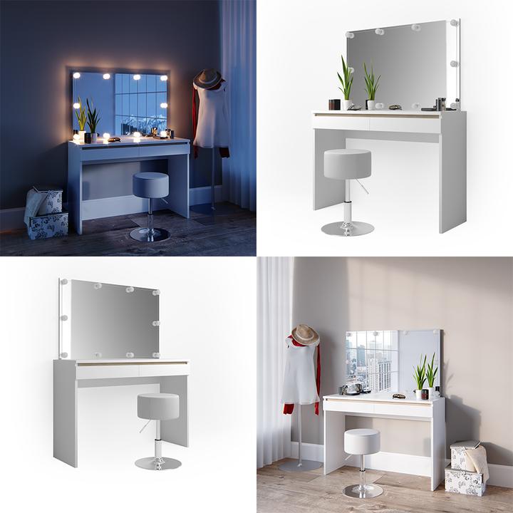 Actual product image Vicco Emma with stool and lighting (120 x 42 x 83 cm)
