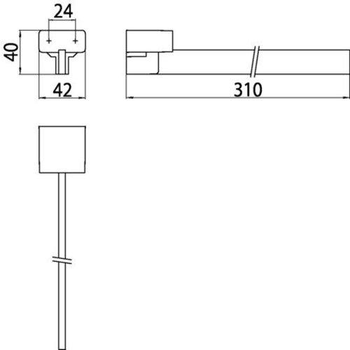 Actual product image Emco loft Towel rail, 1-arm, rigid, 310 mm, chrome