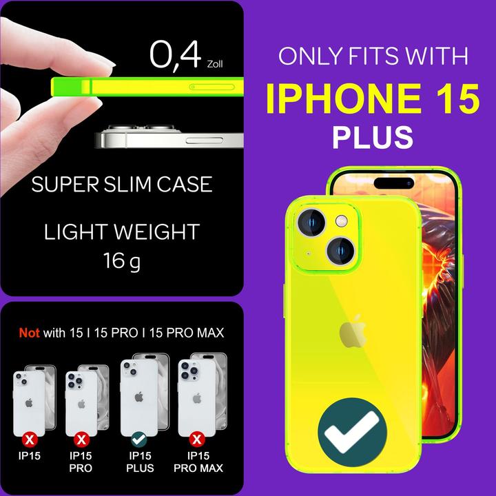 Image du produit Nalia Transparent Transparent Neon Silicone Cover (Apple iPhone 15 Plus)